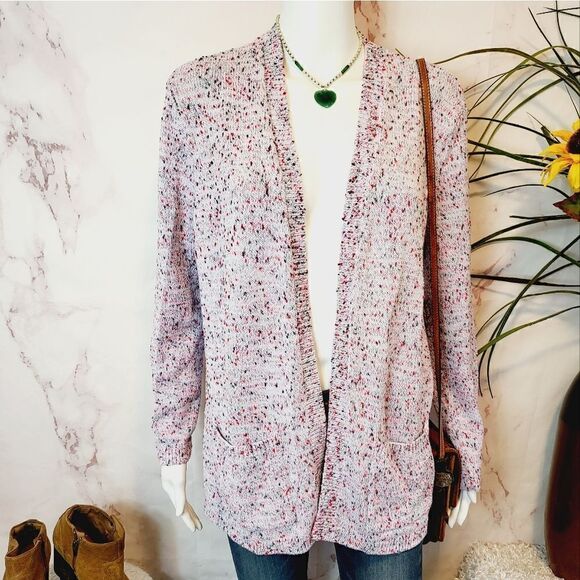 Lands End soft cotton confetti knit cardigan - Picture 1 of 7